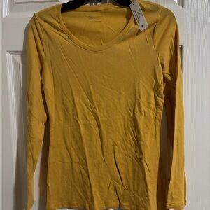 No Boundaries Mustard Yellow Long-Sleeve Scoop Neck Top